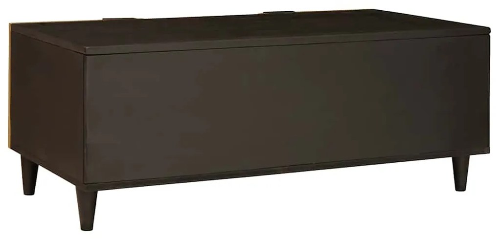 Dohányzóasztal Fekete és Arany 100 x 54 x 40 cm tömör mangófa