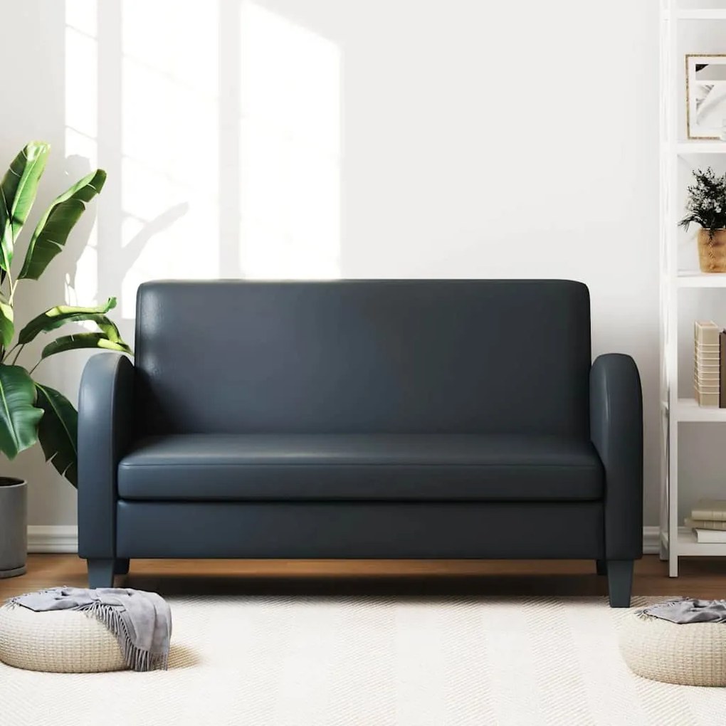 vidaXL kétszemélyes fekete műbőr kanapé