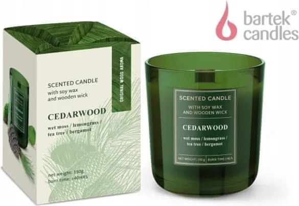 Üveggyertya Cedarwood 150g