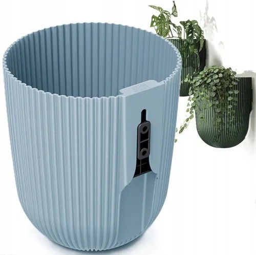 Műanyag Kaspó 14,6CM Kerek 2,1L Falra Szerelhető Wall Milly Világos Szürke