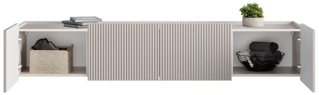 Malmi fali TV szekrény 200 cm - kasmír / fekete