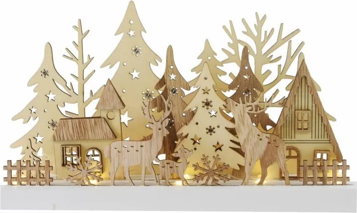 NEXOS Fa karácsonyi dekoráció 10 LED akku /3D effekt/időzítő