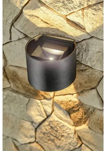 Lámpa Fali lámpa MISSOURI-O, 7W, 540lm, AC220-240V, 50/60 Hz, PF>0,5 ,Ra≥80, IP54, IK08, 4000K, kör, fekete