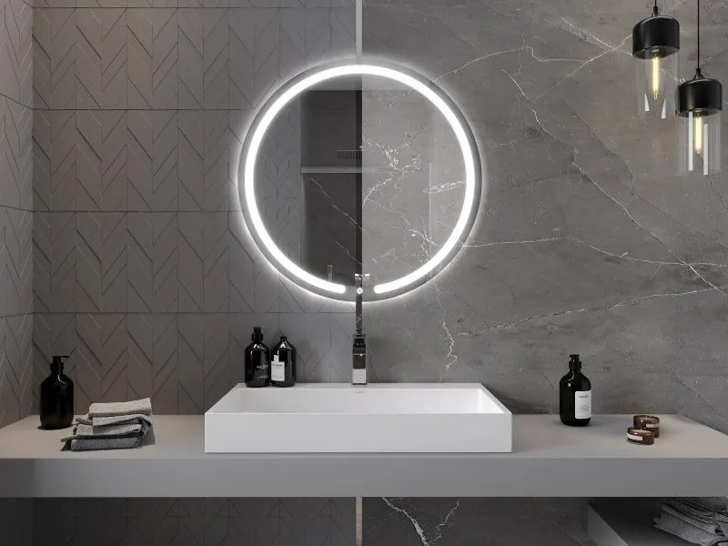 Mexen Rose, LED fürdoszobai tükör háttérvilágítással 80x80 cm, 6000K, páramentes, 9810-080-080-611-00