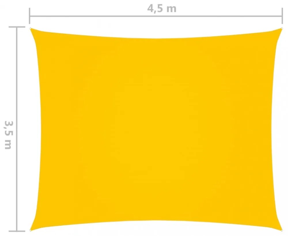 sárga téglalap alakú oxford-szövet napvitorla 3,5 x 4,5 m
