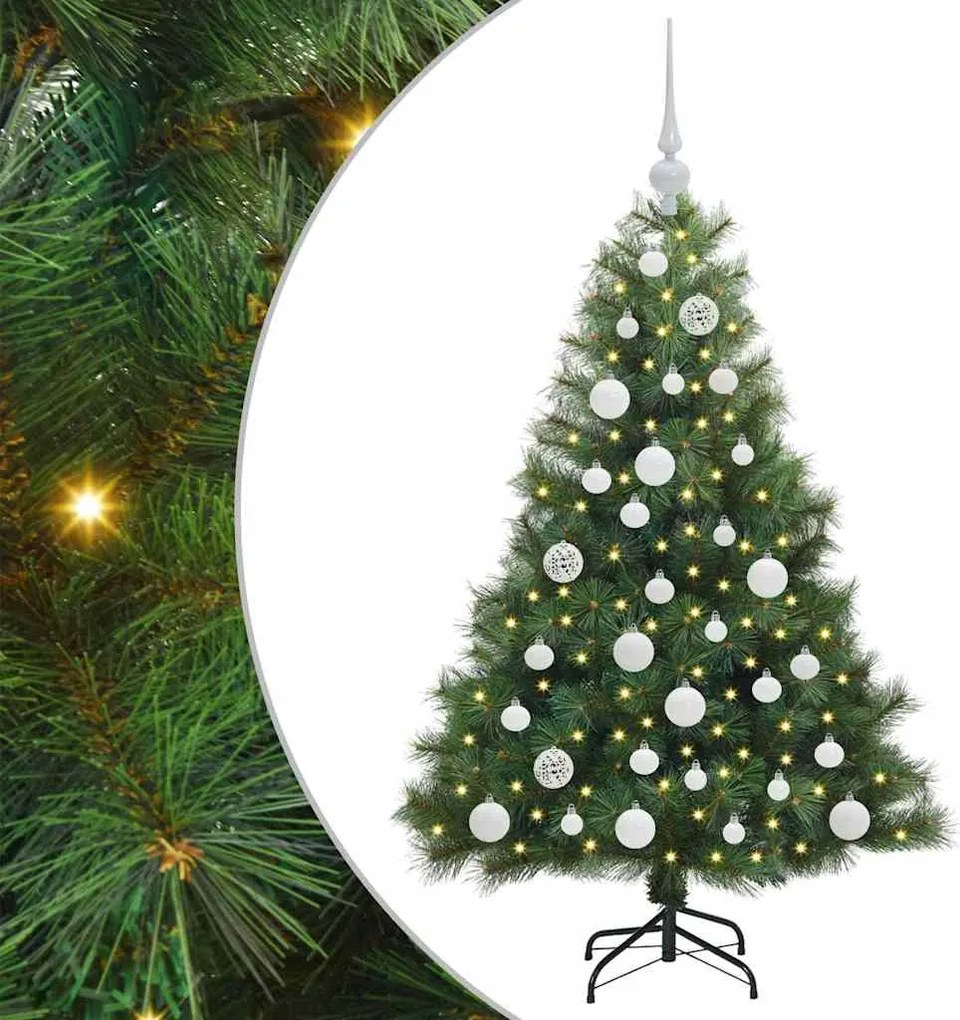 vidaXL Mű karácsonyfa 150 LED-del állvánnyal Zöld 120 cm PE és PVC