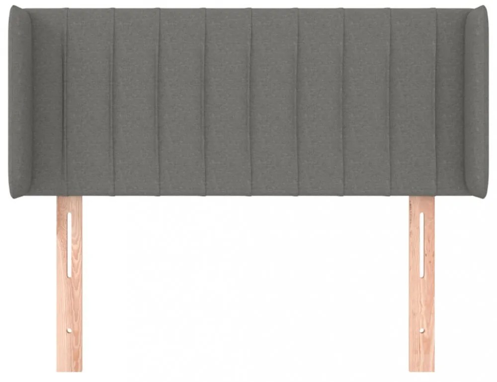 sötétszürke szövet fejtámla szárnyakkal 93x16x78/88 cm