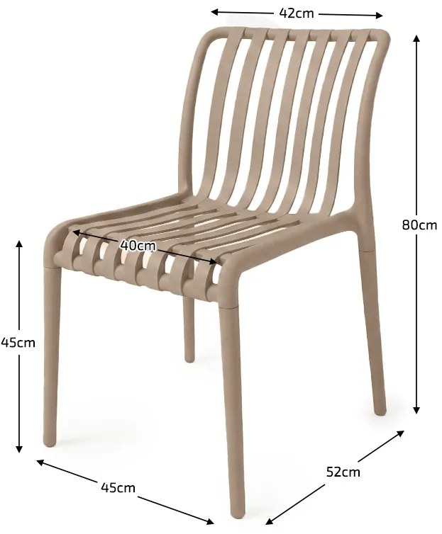 Műanyag szék TREGO, bézs