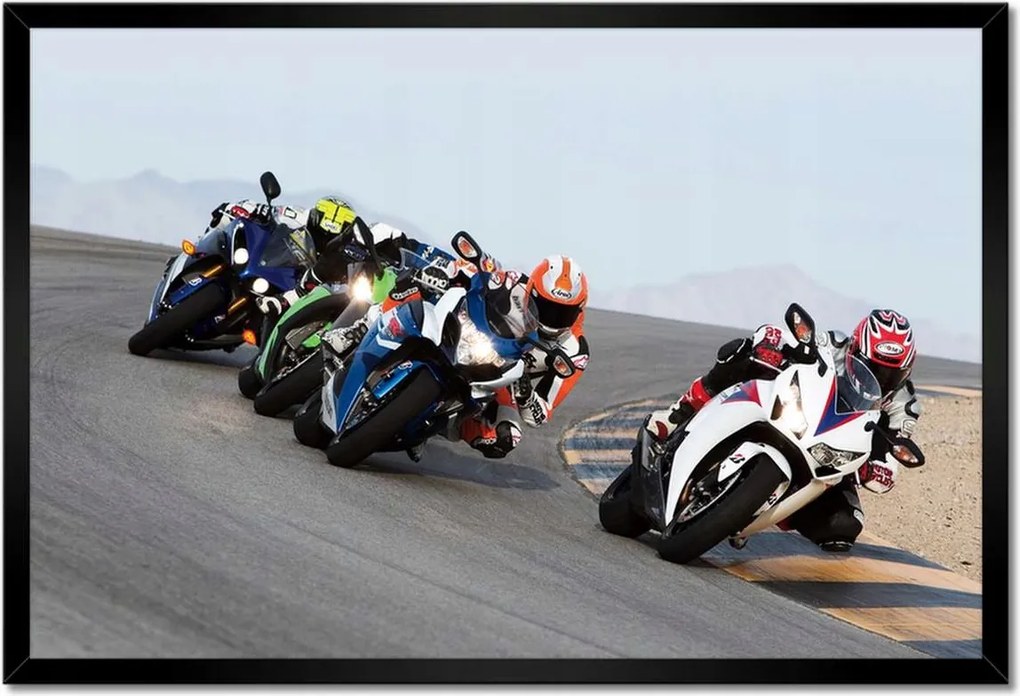 Poszterek keretben 60x40 Versenyzők Motorok Motorkerékpárok