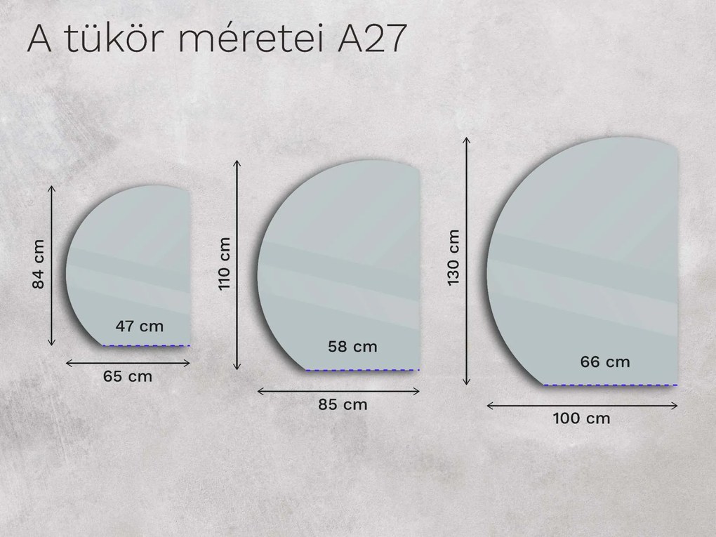 Atipikus tükör LED világítással A27