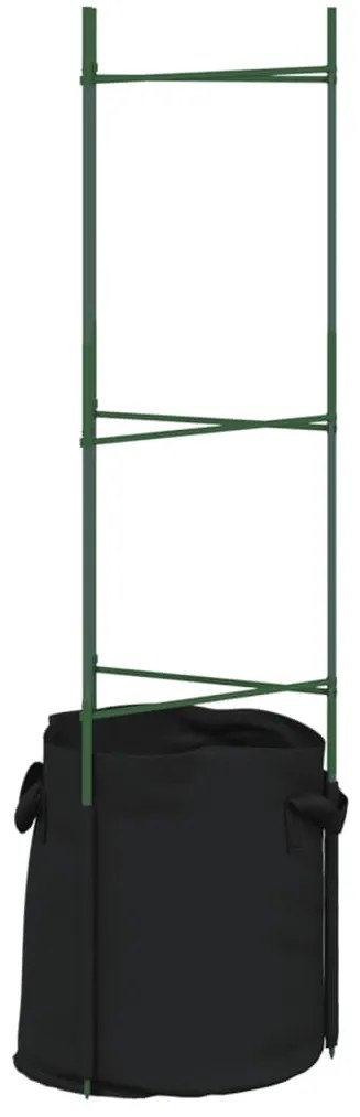 6 db acél és polipropilén paradicsomketrec növényzsákkal 116 cm