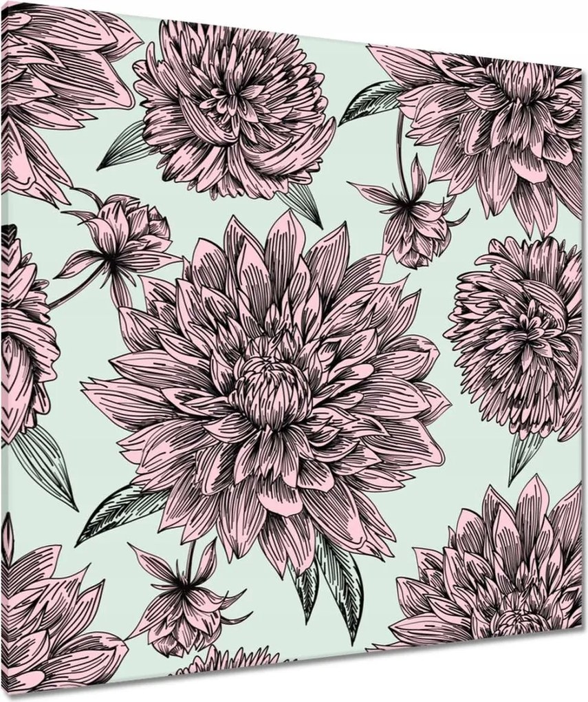 Vászonkép 80x80 Púderrózsaszín Virág