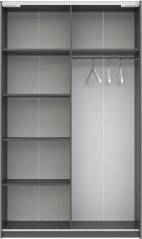 BERNO ruhásszekrény, 120 cm | Antracit/kasmír