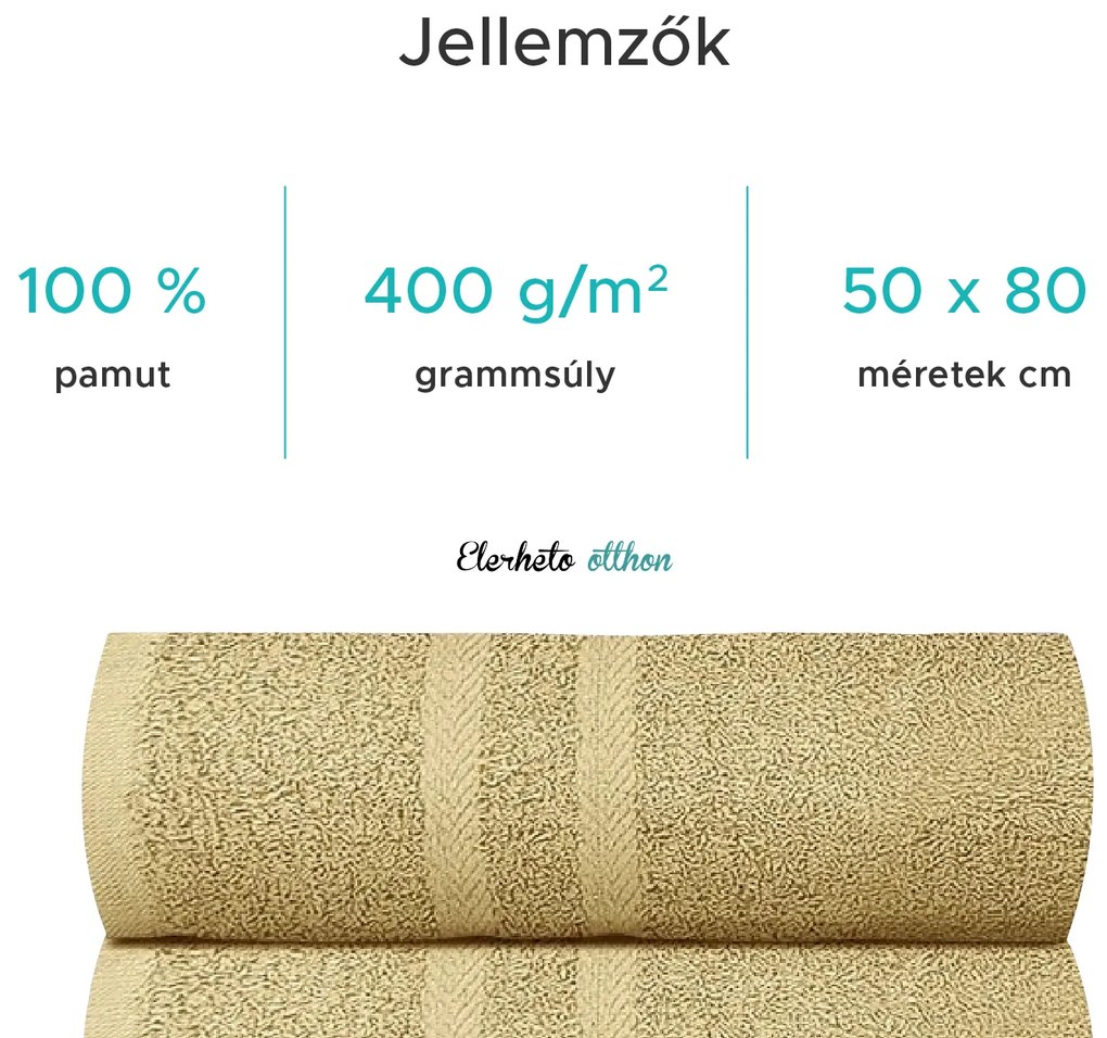 Basic fekete törölköző 50 x 80 cm, 100% pamut