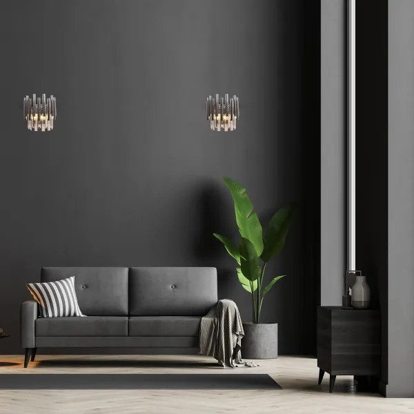 Fali kristály lámpa MADISON 2xE14/40W/230V króm