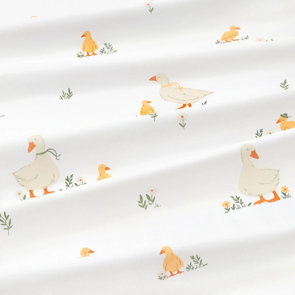 Goldea kör alakú pamut terítő - kacsák Ø 160 cm