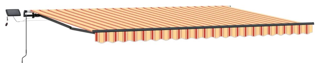 Manuális Behúzható Napernyő LED sárga és narancssárga 500x300 cm
