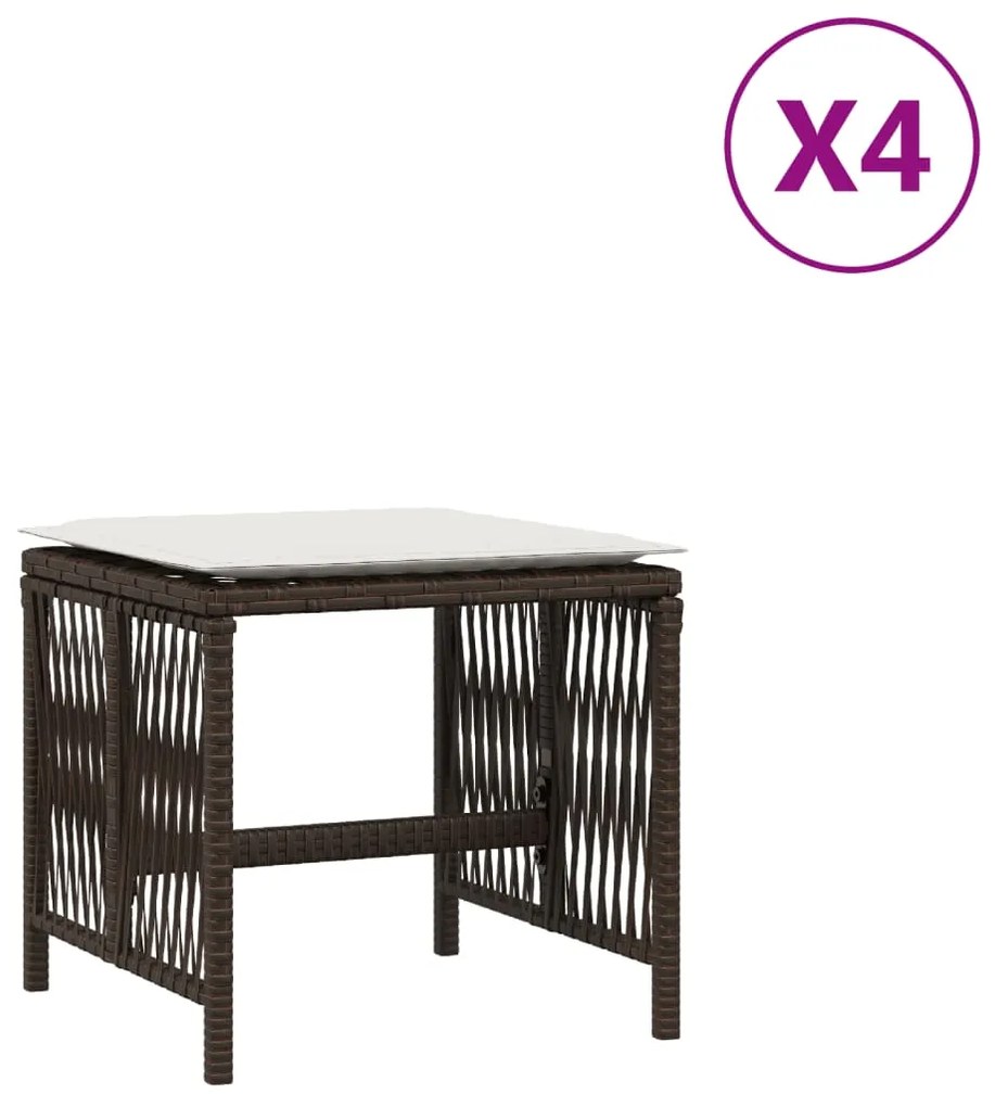 vidaXL 4 db barna polyrattan kerti szék párnával 41 x 41 x 36 cm