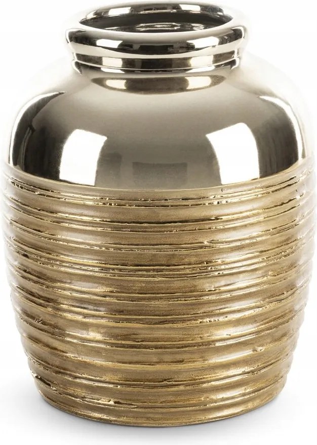 Dori dekorációs váza 20x25 Eurofirany arany, barázdákkal