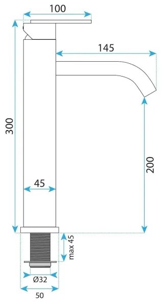 REA-B5510 - Mosdócsaptelep ONTARIO 30 cm nikkelezett