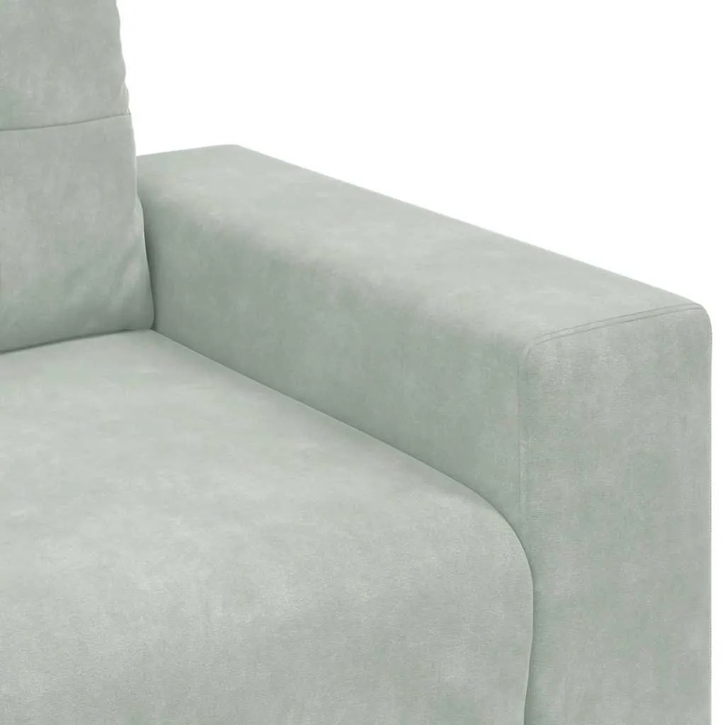 világosszürke bársony loveseat kanapé 140 cm