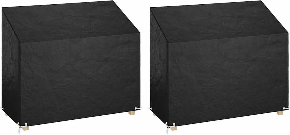 vidaXL 2 db polietilén kerti padhuzat 8 fűzőlyukkal 160x70x70/88 cm