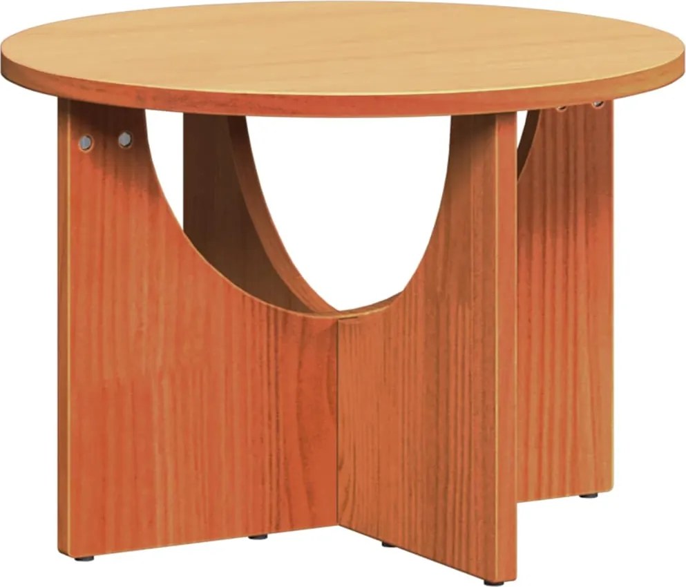 vidaXL Dohányzóasztal Faggyú barna 50 x 50 x 35 cm Tömör fenyőfa