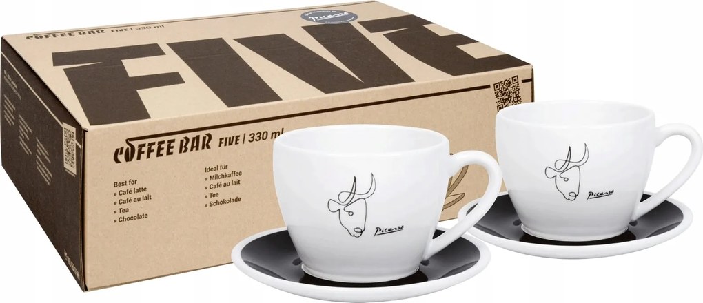 2 db-os univerzális csésze szett 330 ml Picasso Bika Coffee Bar Five