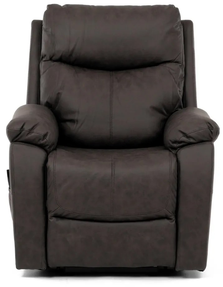 Fotoliu TV si Relax, electric, 3 motoare, stofă maro cu decor piele periată TV-5874