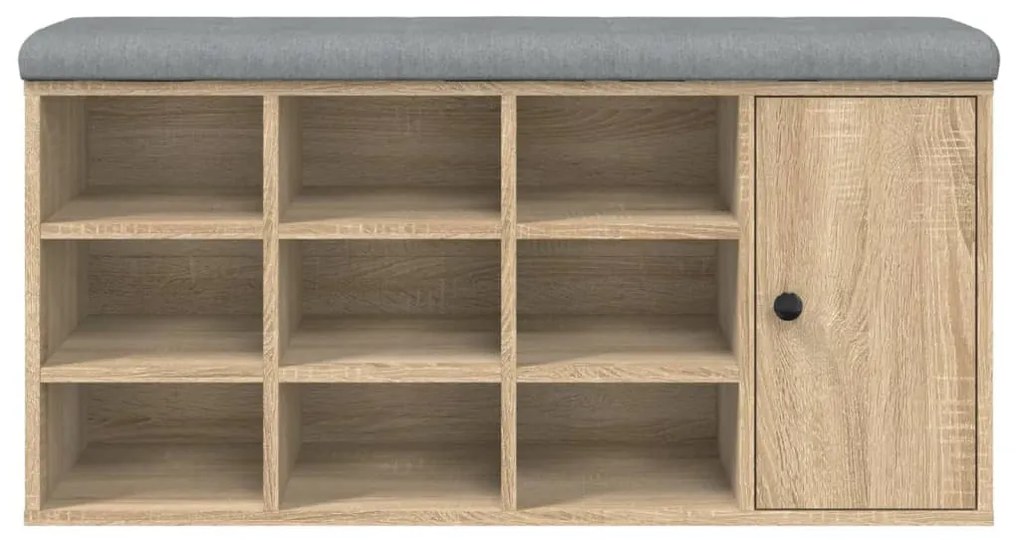 sonoma tölgy színű szerelt fa cipőtároló pad 102 x 32 x 50 cm