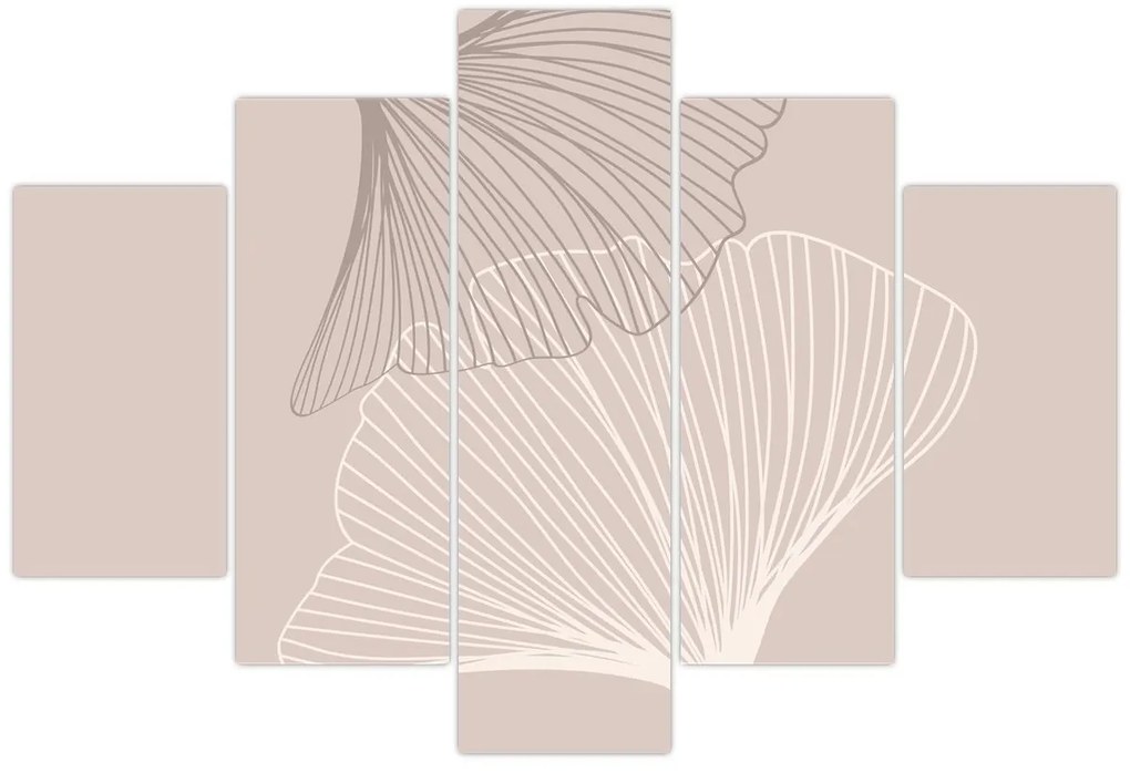 Kép - Bézs színű levelek N⁰2 (150x105 cm)