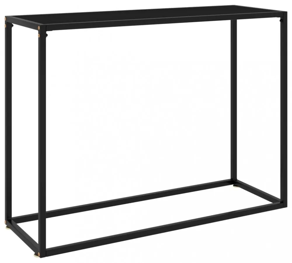 fekete edzett üveg tálalóasztal 100 x 35 x 75 cm