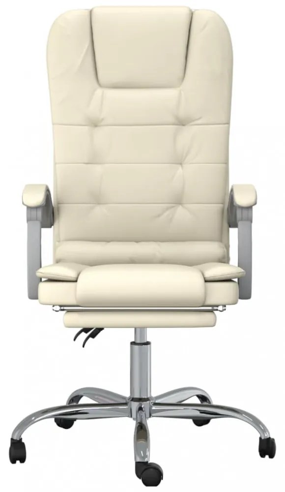 vidaXL krémszínű műbőr dönthető masszázsfotel