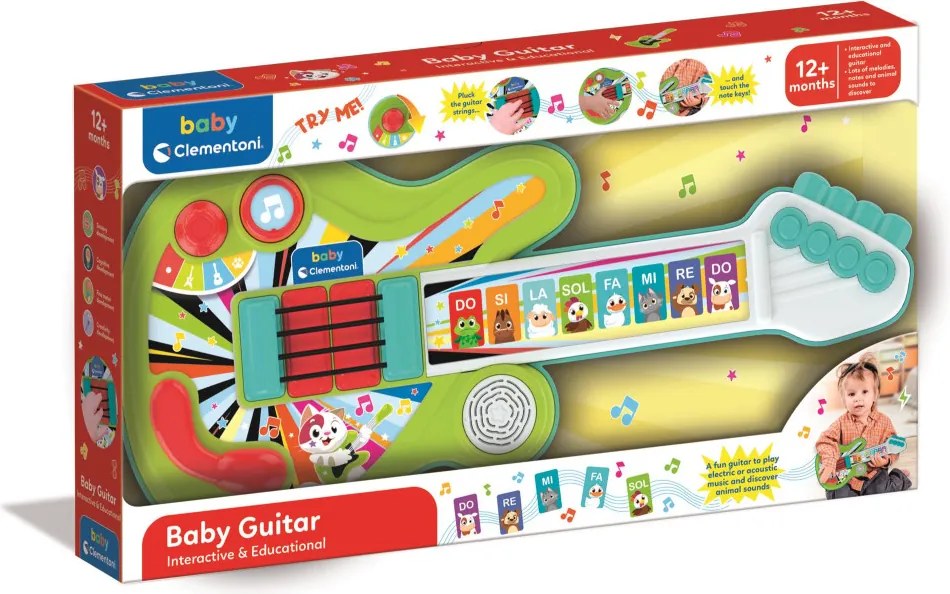 Színes Animal interaktív gitár Clementoni
