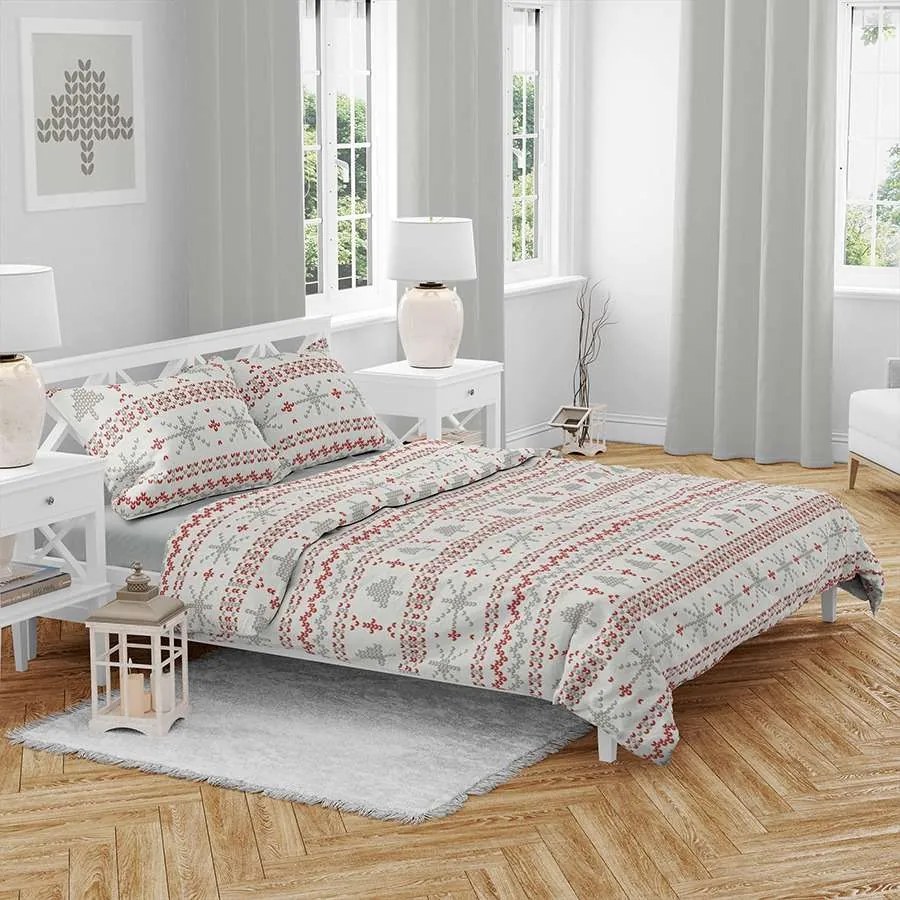 Pamut ágyneműhuzat NORDIC JOY fehér Ágyneműhuzat mérete: 70 x 90 cm | 140 x 200 cm