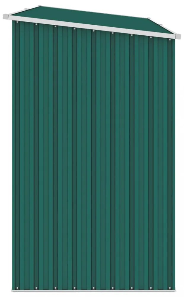 zöld horganyzott acél kerti tűzifatároló 245 x 98 x 159 cm