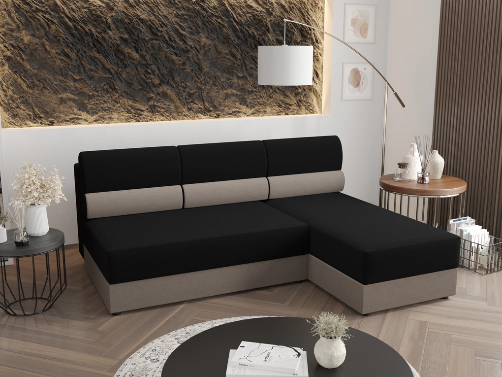 Sarok ülőgarnitúra Radiant L1 (fekete + szürke) (J). 1057439