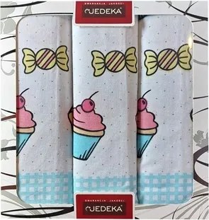 Konyhai Törlőkendő Szett 3db 50x70 Pamut 100% Fagylalt 15