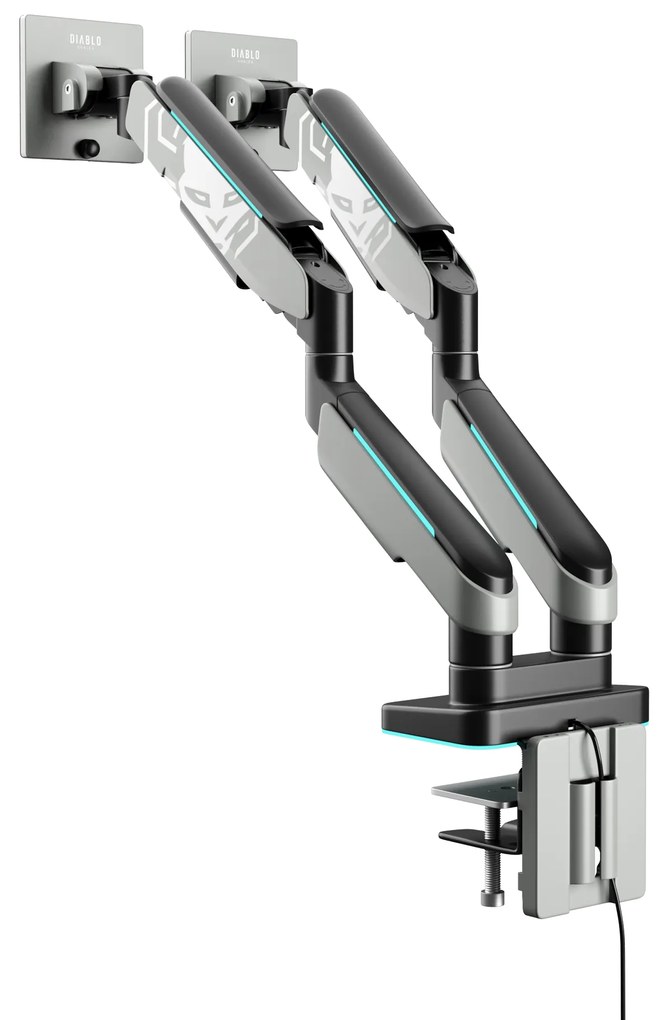 Képernyőállvány két 49 hüvelykes monitorhoz, szürke-fekete RGB X-Arm Dual