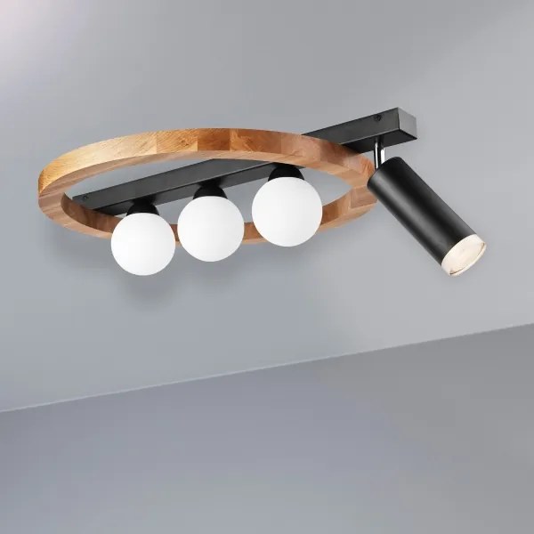 Spotlámpa OTIS 3xG9/5W/230V + 1xE27/15W/230V tölgy