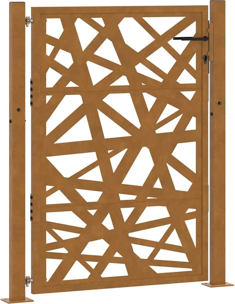 vidaXL időjárásálló acél kerti kapu 100x125 cm, fénydizájnnal