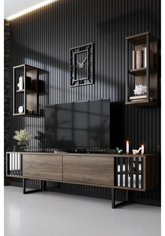 TV szekrény Chrome Line - Walnut, Black