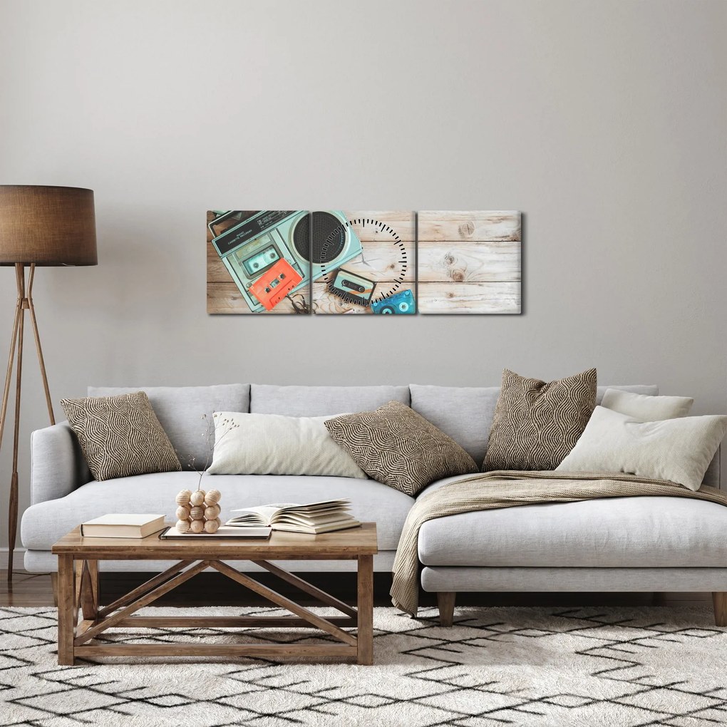Kép - retro rádió (órával) (90x30 cm)