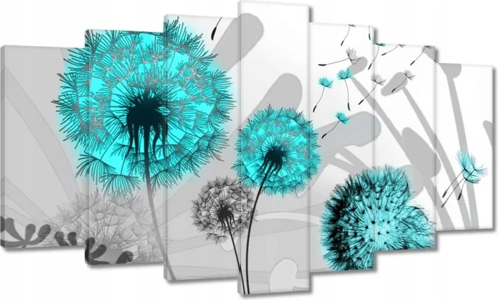 Vászonkép 140x80 Türkiz pitypangok