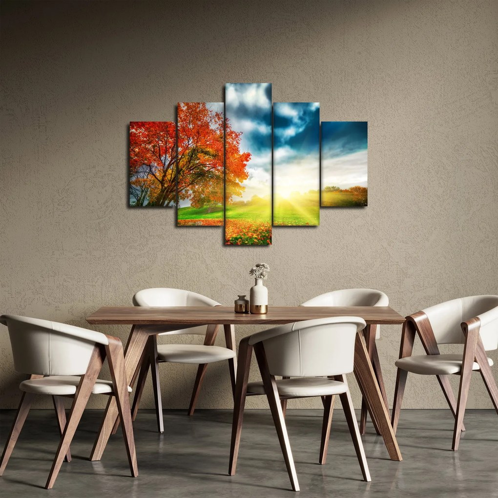 Napsütésben fürdő táj képe (150x105 cm)