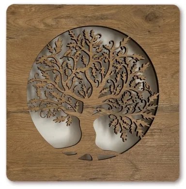 Li-Go 5275/DUB2 - Fényerőszabályozható LED falióra LED/10W/5V 20000 mAh 42x42 cm tölgy+ távirányító