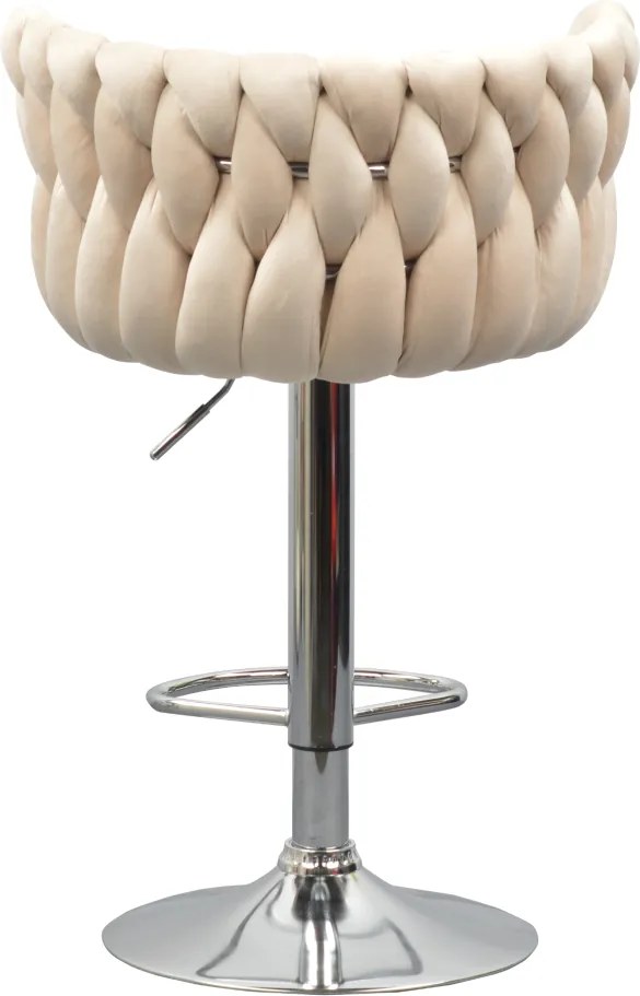 Design bárszék, bézs Velvet szövet/króm, BRIN