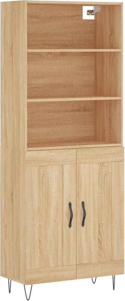 vidaXL sonoma tölgy szerelt fa magasszekrény 69,5 x 34 x 180 cm