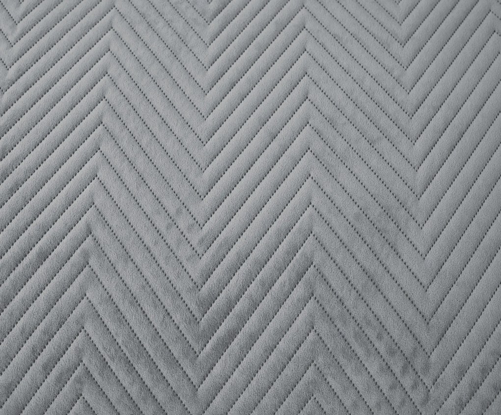 Szürke bársony ágytakaró ARROW VELVET Méret: 220 x 240 cm
