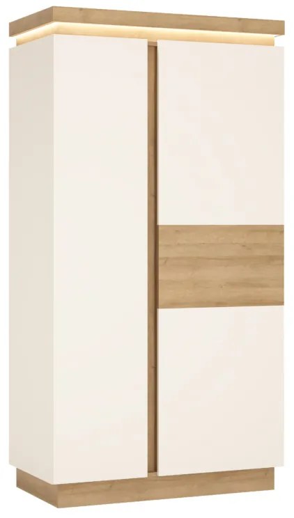 LION ruhásszekrény, 103,1x198,5x56, fehér/riviera tölgy